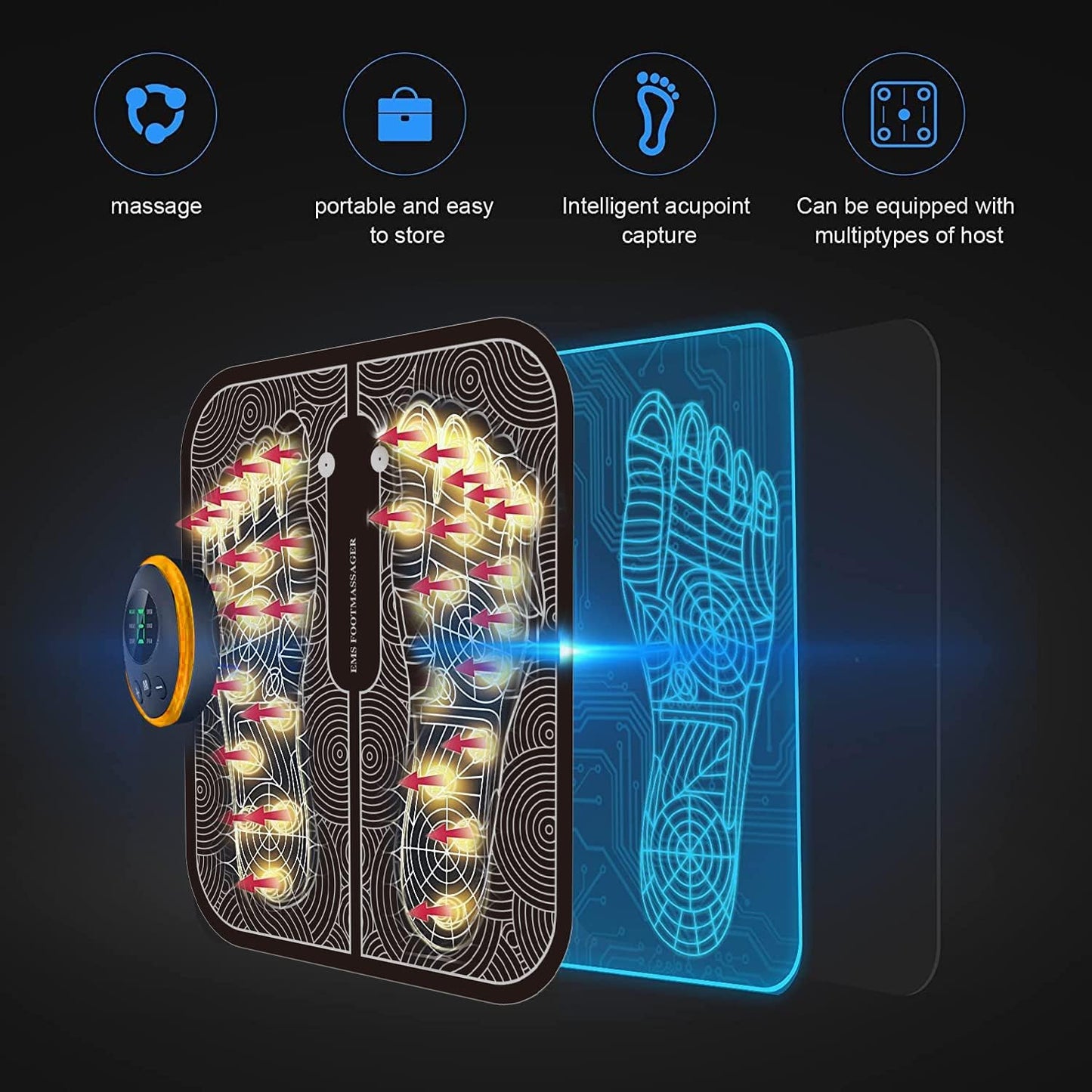 Nepnea™ EMS Electric Foot Massager, Electric Foot Massager, 8 Modes